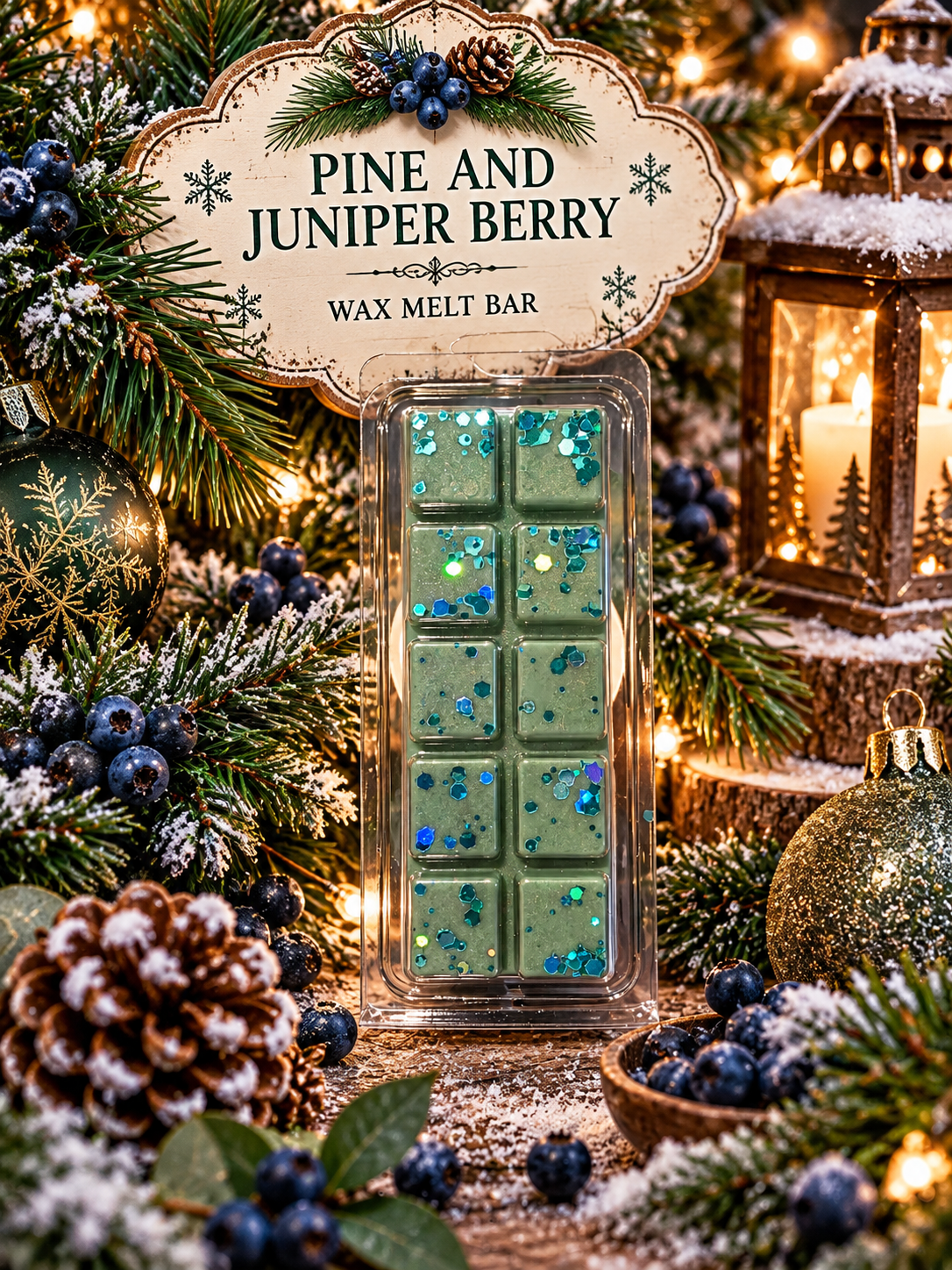 Pine and Juniper Berry Wax Melt Bar | Strong Scented Soy Wax Melts UK