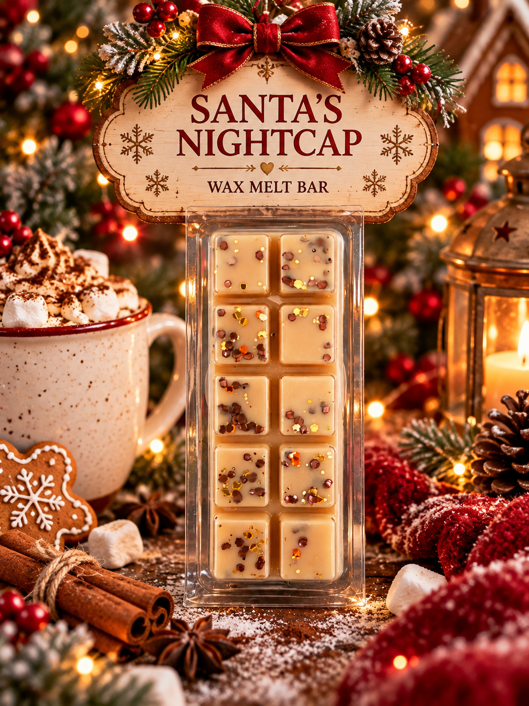 Santa's Nightcap Wax Melt Bar | Strong Scented Soy Wax Melts UK