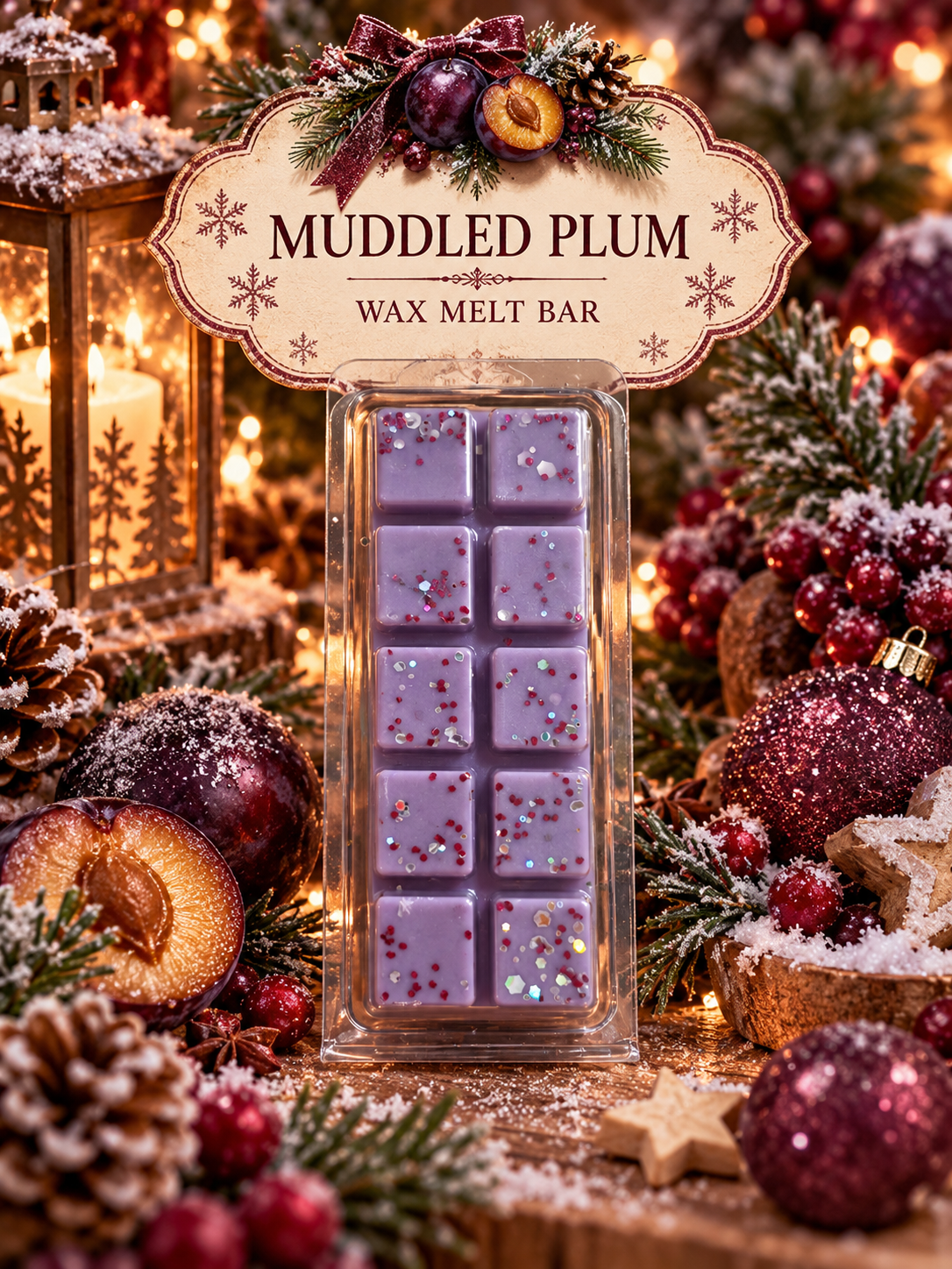 Muddled Plum Wax Melt Bar | Strong Scented Soy Wax Melts UK