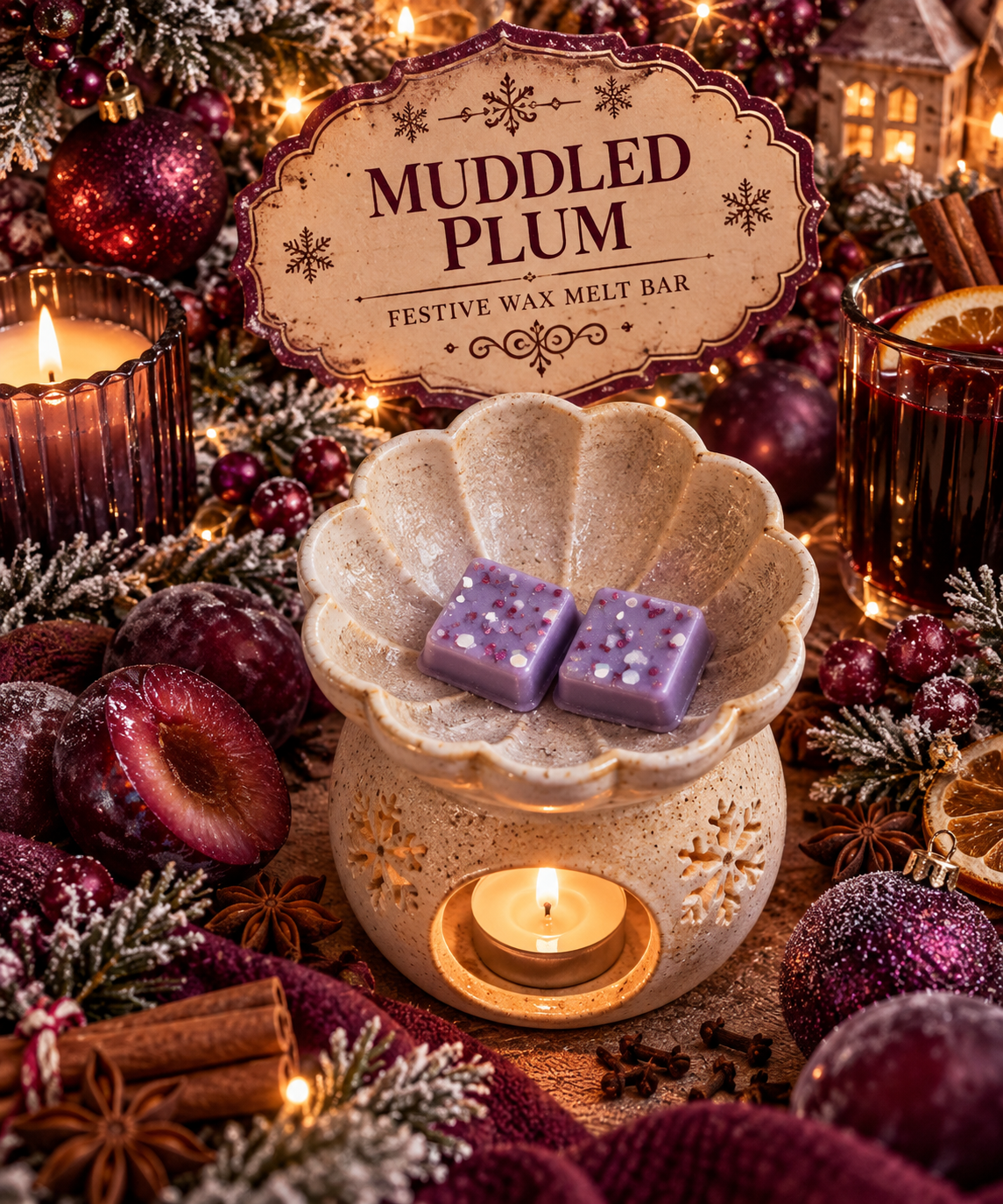Muddled Plum Wax Melt Bar | Strong Scented Soy Wax Melts UK