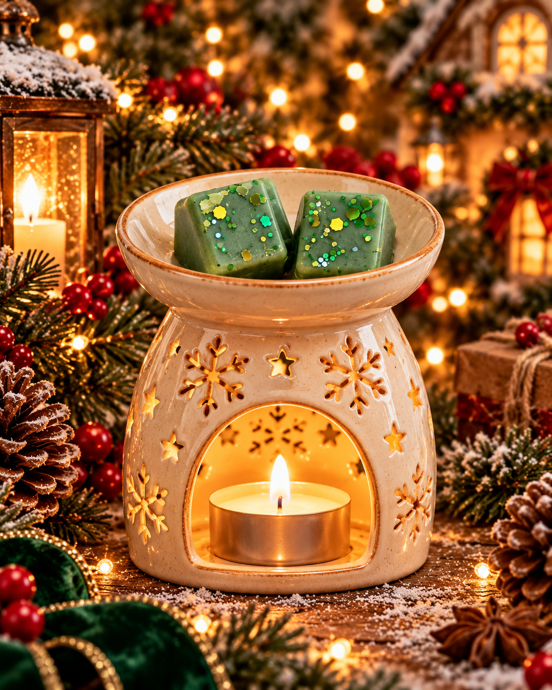 Christmas Cottage Wreath Wax Melt Bar | Strong Scented Soy Wax Melts UK