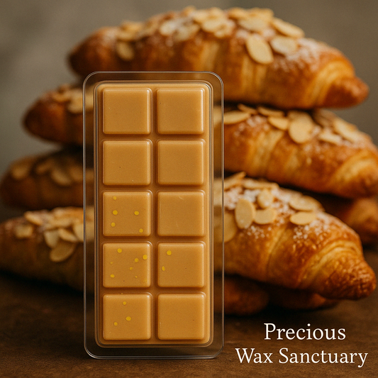 Fresh from the oven! 🥐💛 Our 'Almond Croissant' wax melt. It's pure sweet, buttery, and indulgent bliss! 