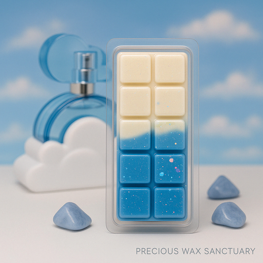 Ari Cloud Perfume Dupe wax melts showcasing a fresh, airy fragrance with light, breezy notes that evoke a sense of cloud-like softness and elegance. Perfect for creating a delicate and uplifting ambiance.