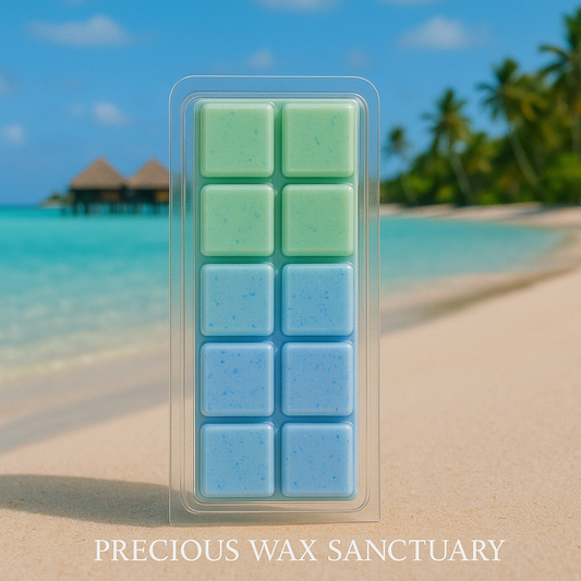 Escape to paradise! 🌴🌊 Our 'Bora Bora' wax melt brings the feeling of a tropical getaway right to your home. 