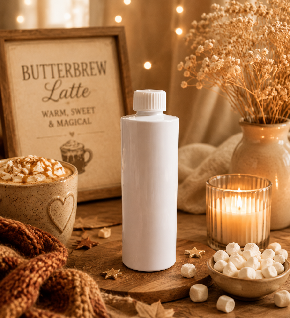 Butterbrew Latte scented reed diffuser refill in home