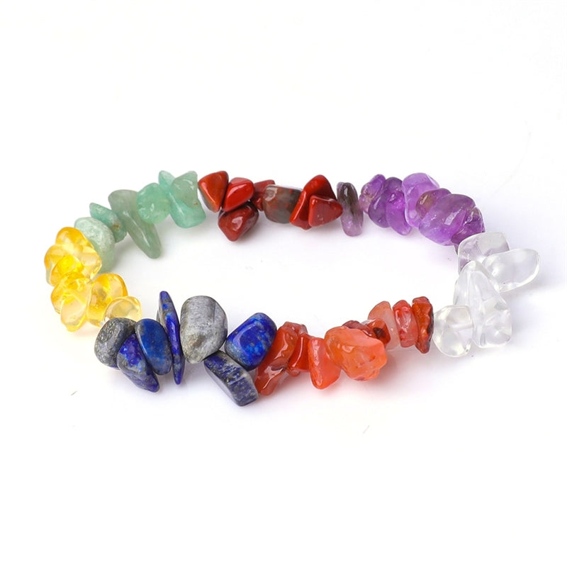 Multicoloured Coloured Stone Chip Bracelet Chakra