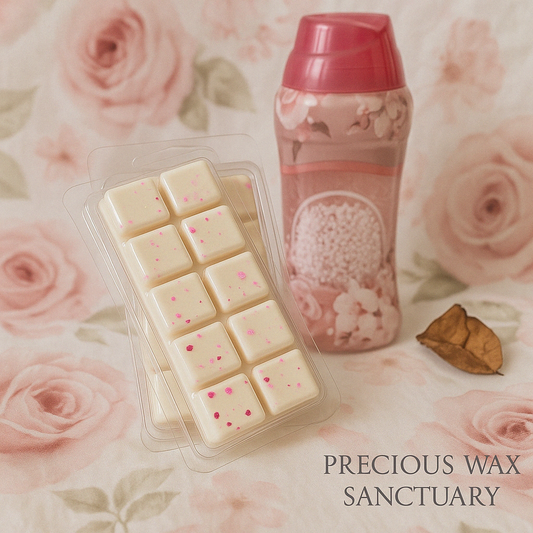 The scent of fresh laundry with a touch of rose! 🧺🌹 Our 'Caring Freshness and Rose Petals' wax melt, inspired by a popular laundry scent. It's pure clean, fresh, and comforting bliss! 