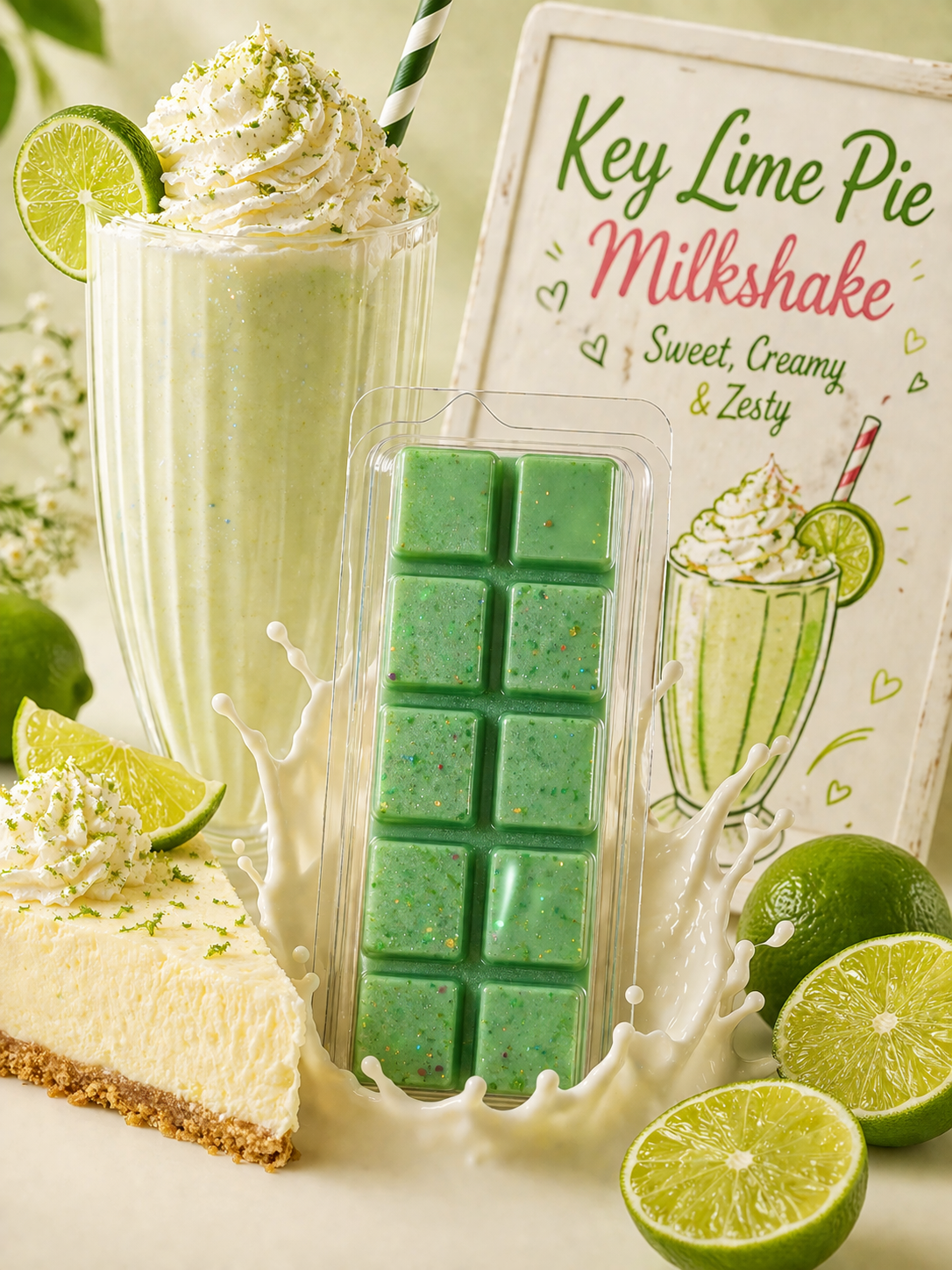 Key Lime Pie Milkshake Wax Melt | Strong Scented Soy Wax Melts UK