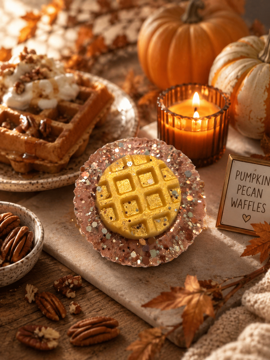 Pumpkin Pecan Waffles Wax Melt Shape | Strong Scented Soy Wax Melts UK
