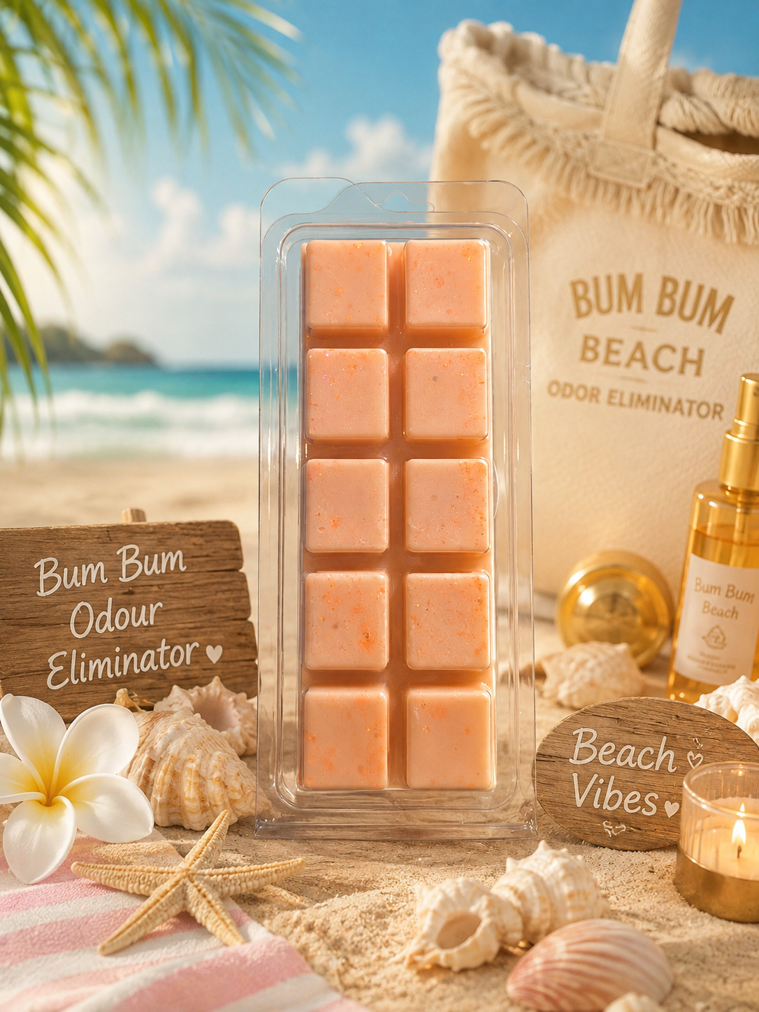 Bum Bum Odour Eliminator Wax Melt Bar | Strong Scented Soy Wax Melts UK