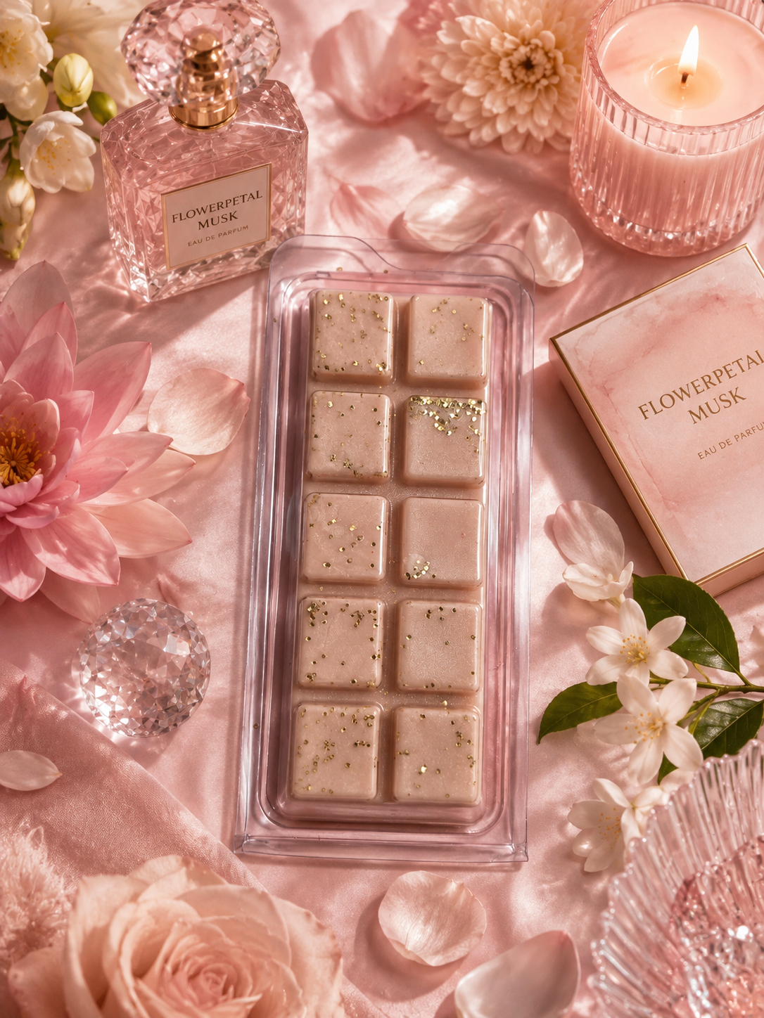 Flowerpetal Musk Wax Melt Bar | Strong Scented Soy Wax Melts UK