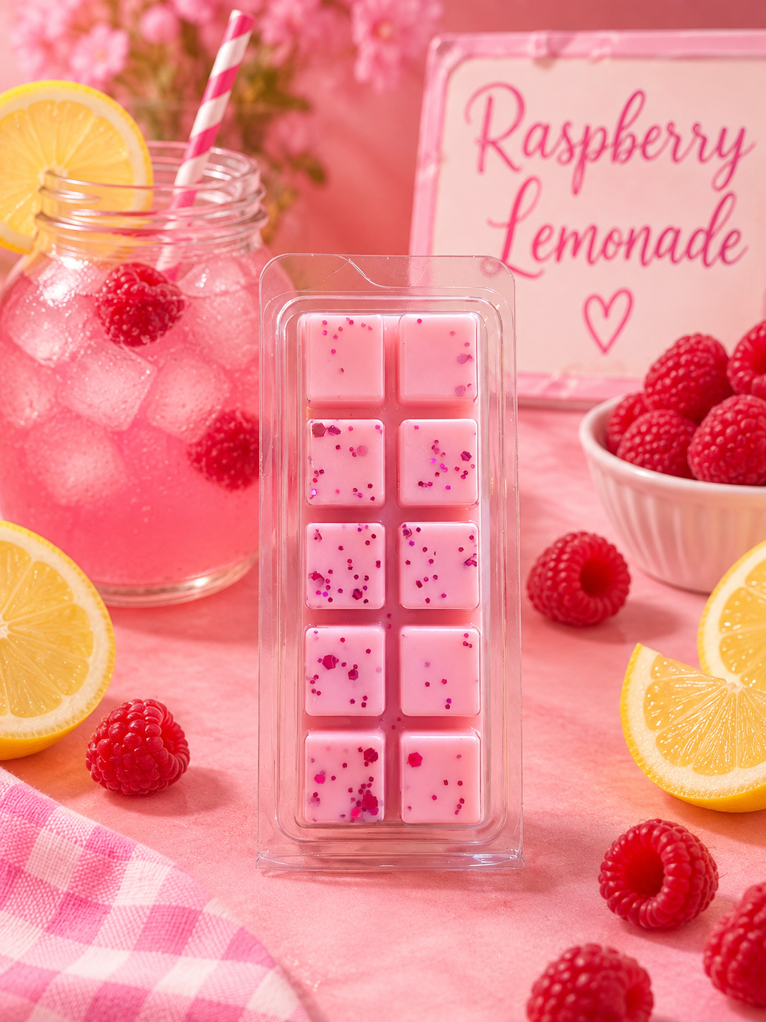 Raspberry Lemonade Wax Melt Bar | Strong Scented Soy Wax Melts UK