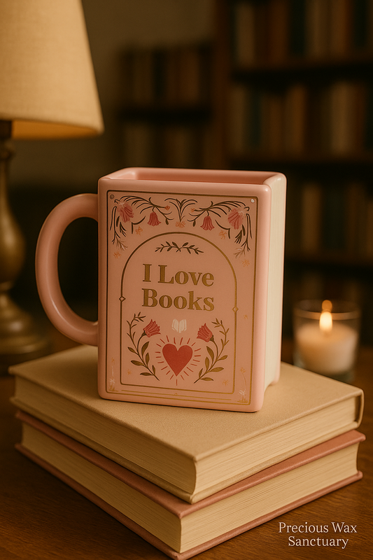 I Love Books Pink Book Shaped Mug