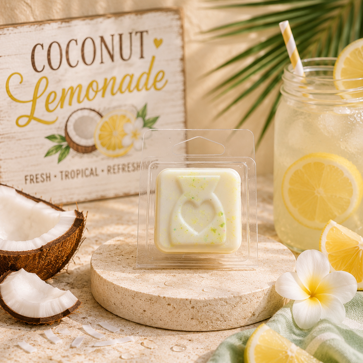 Coconut Lemonade Wax Melt Sample | Strong Scented Soy Wax Melts UK