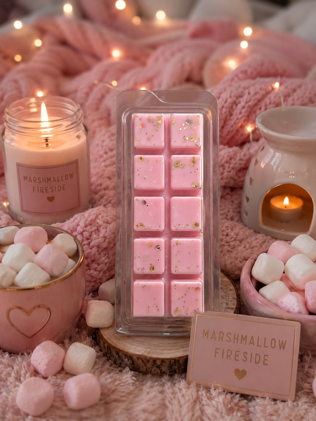 Marshmallow Fireside Wax Melt Bar | Strong Scented Soy Wax Melts UK