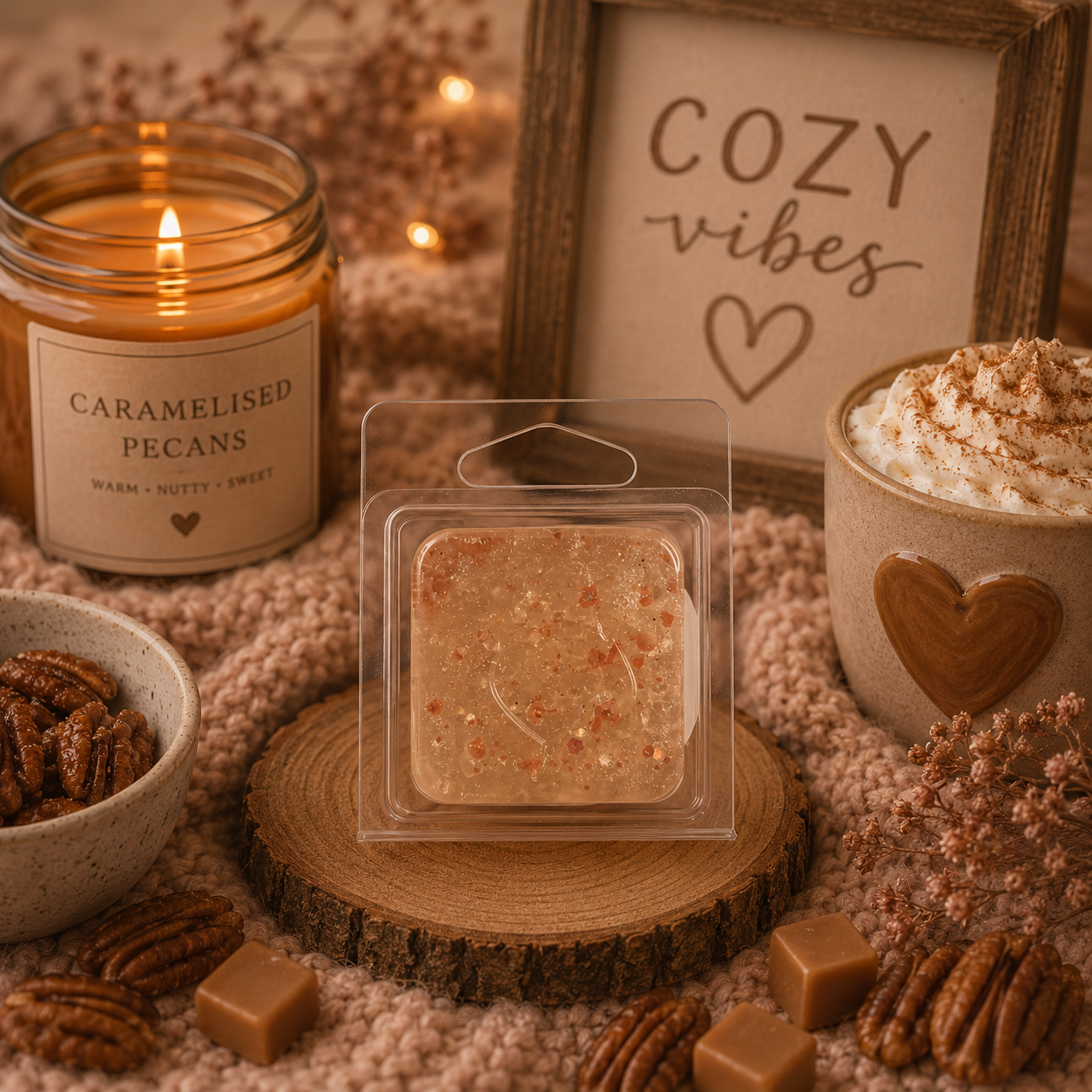 Caramelised Pecans Gel Wax Melt Sample | Strong Scented Gel Wax Melts UK