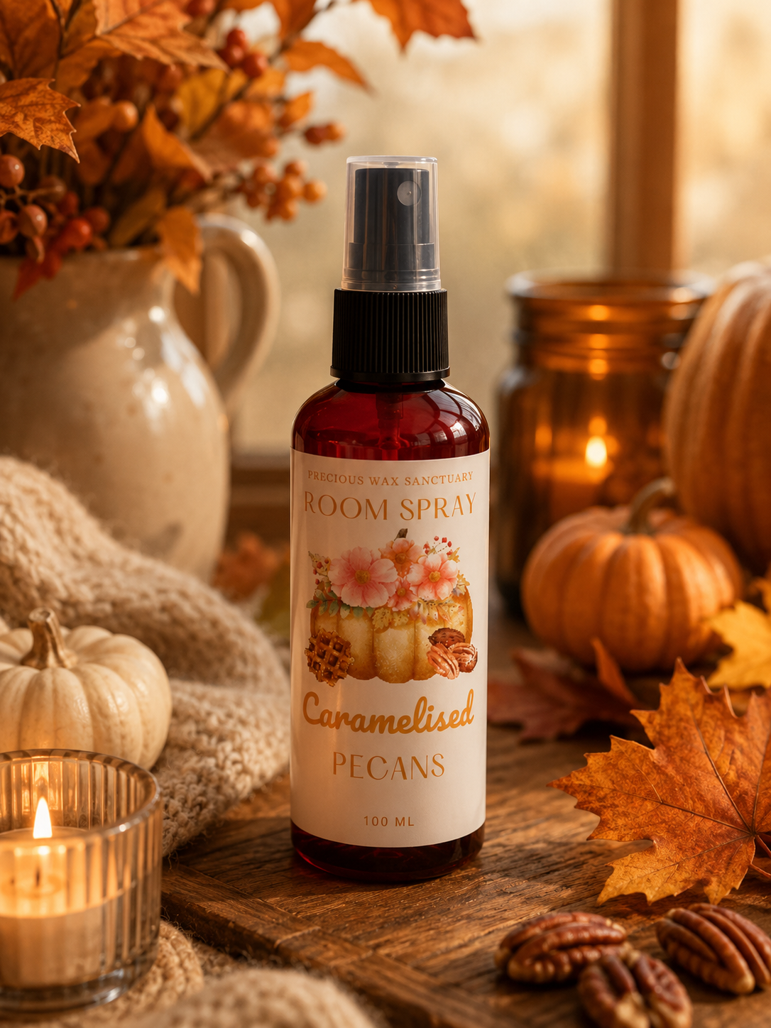 Caramelised Pecans Room Spray | Strong Scented Home Fragrance UK