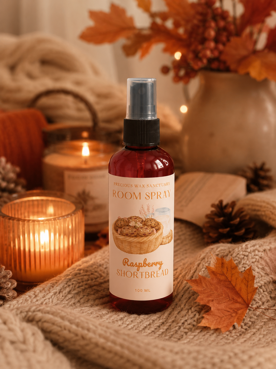 Raspberry Shortbread Room Spray | Strong Scented Home Fragrance UK