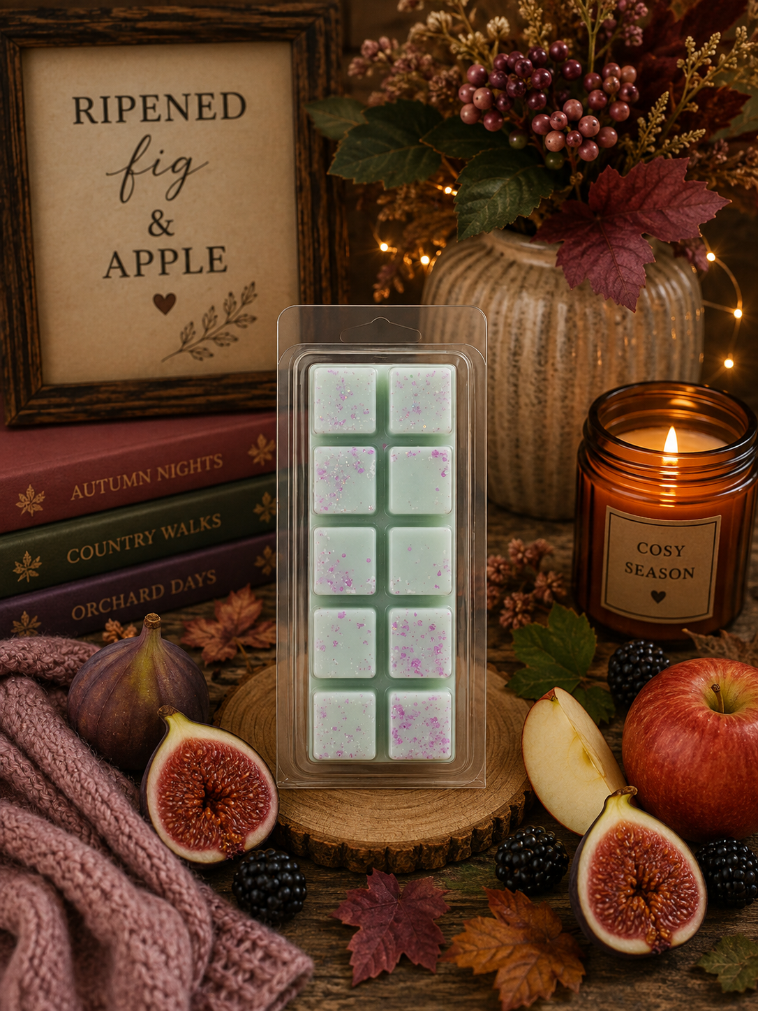 Ripened Fig and Apple Wax Melt Bar | Strong Scented Soy Wax Melts UK - WAXIDENT