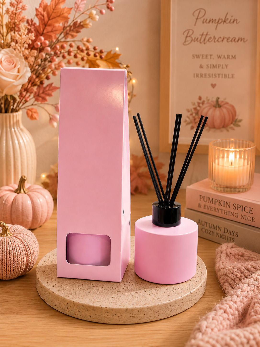 Pumpkin Buttercream Baby Pink Reed Diffuser | 100ml