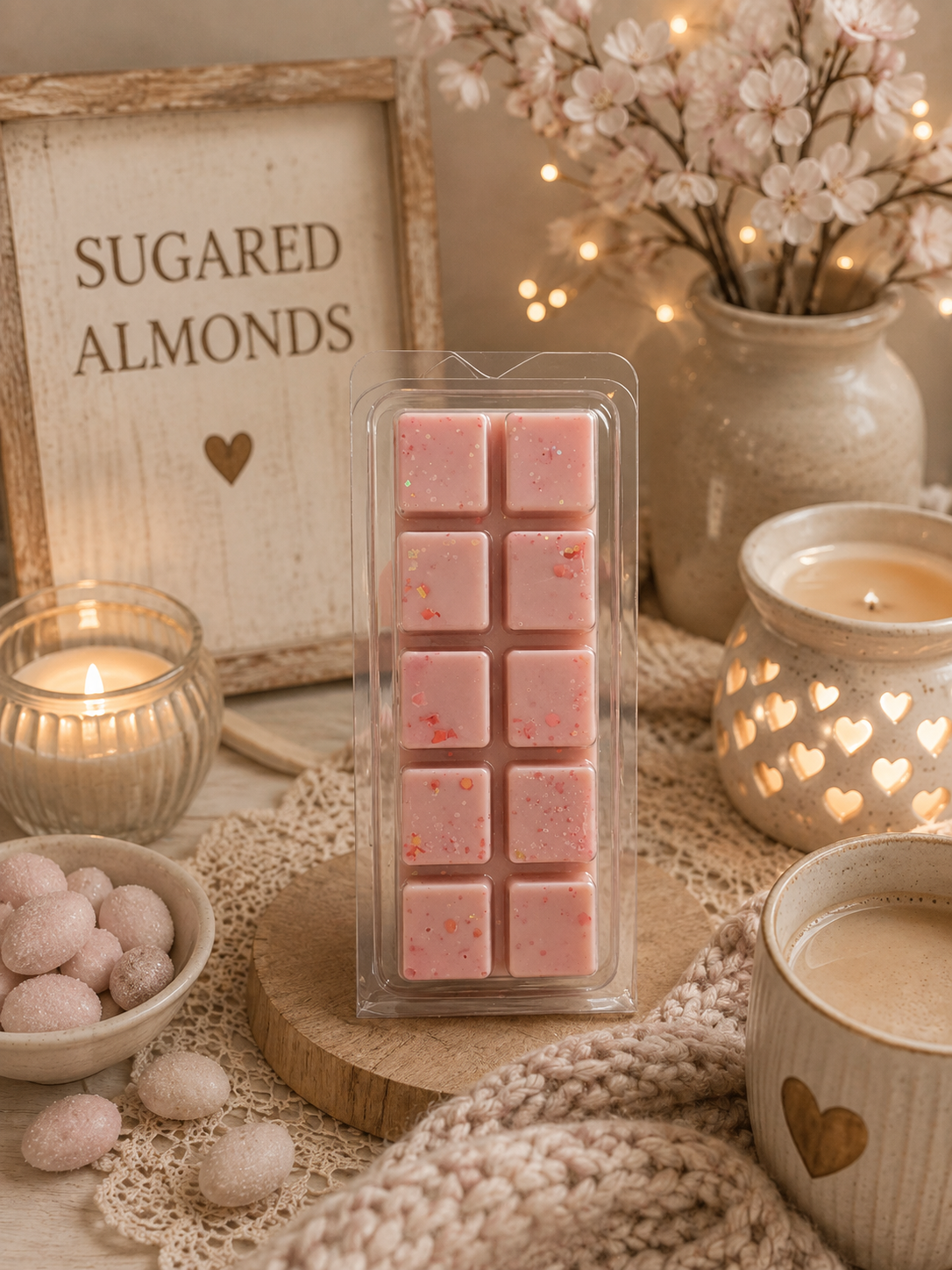 Sugared Almonds Wax Melt Bar | Strong Scented Soy Wax Melts UK