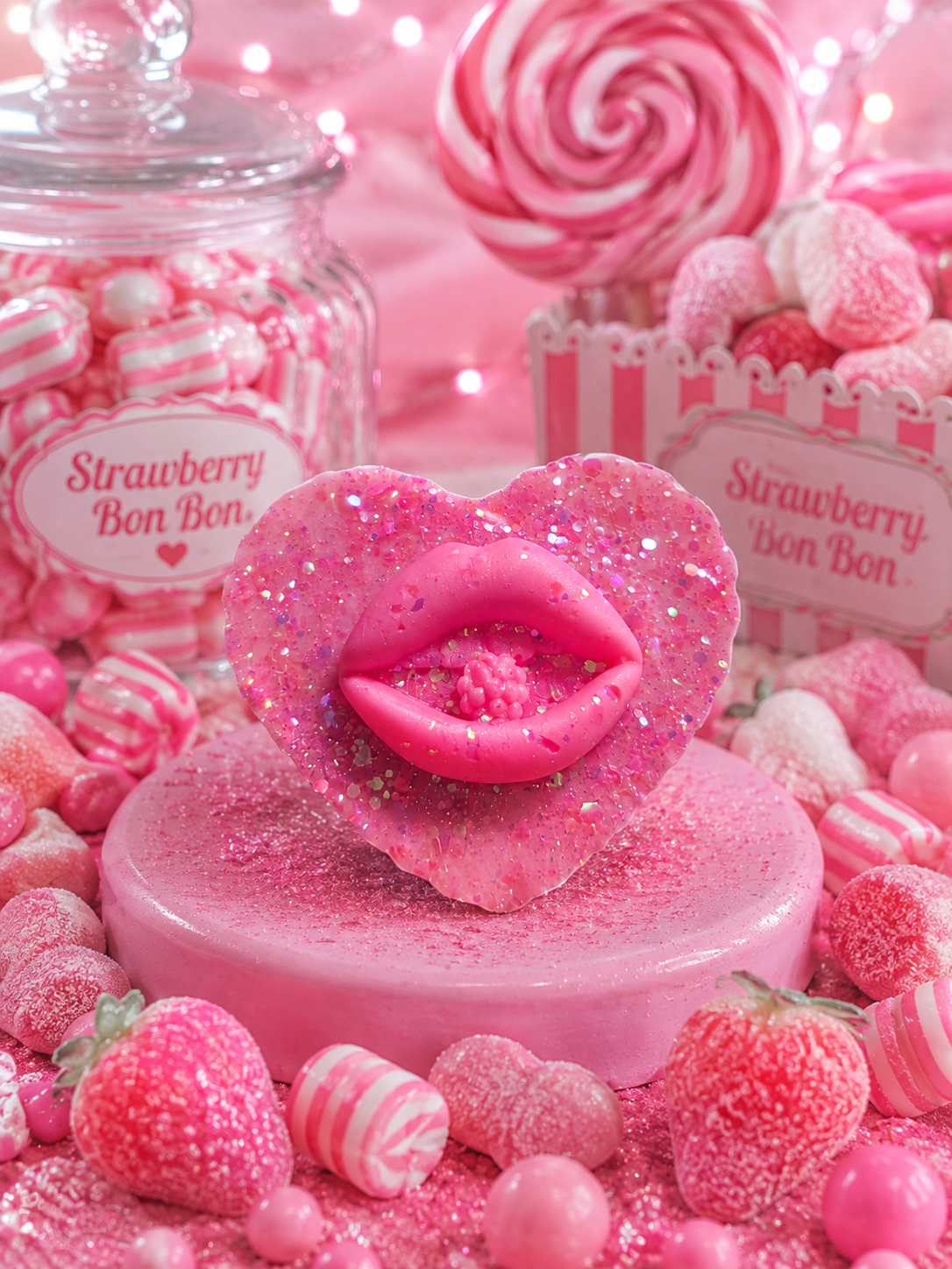 Strawberry Bon Bon Wax Melt Shape | Strong Scented Soy Wax Melts UK