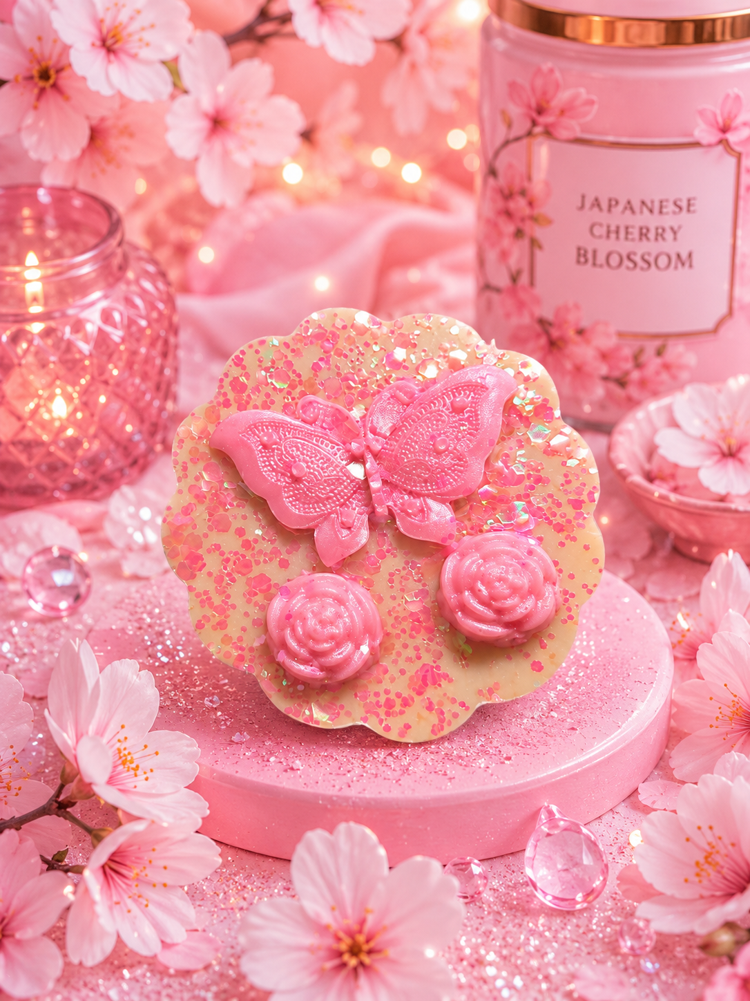 Japanese Cherry Blossom Wax Melt Shape | Strong Scented Soy Wax Melts UK