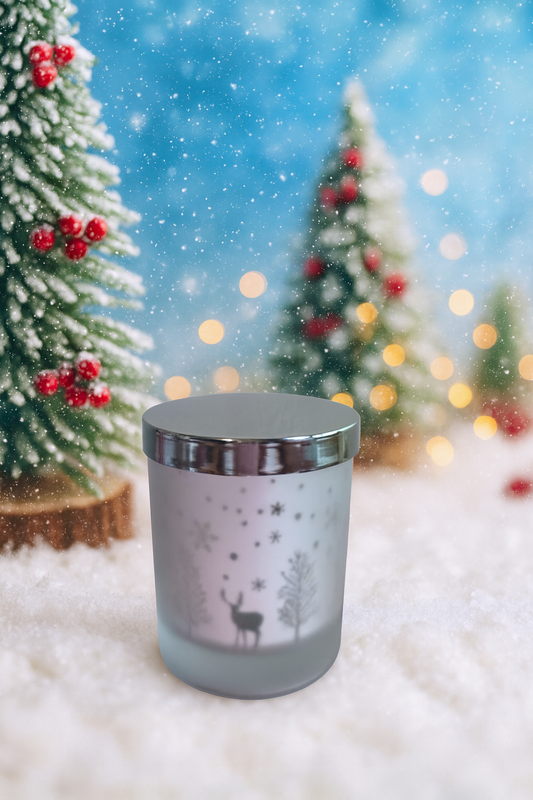 Winter Spice Frosted Candle With Lid