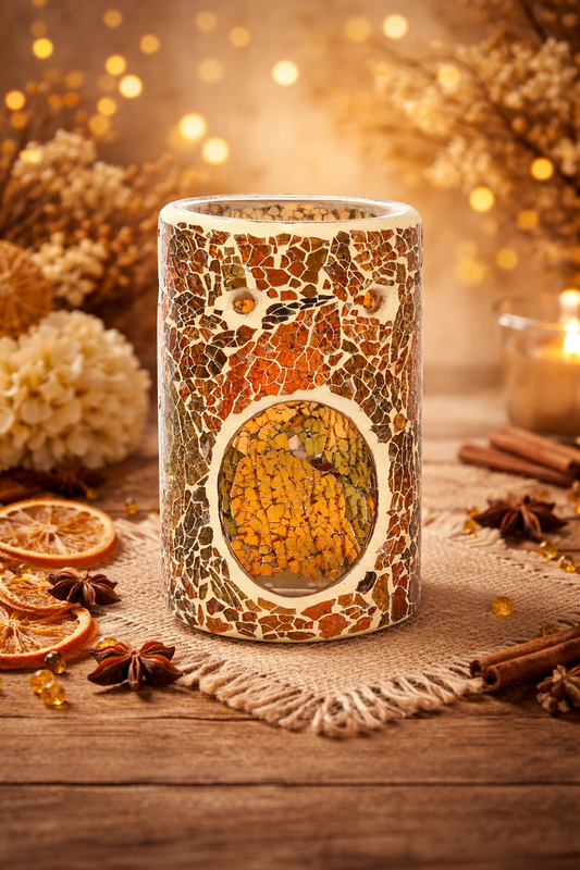 Pillar Brown Crackle Oil and Wax Burner