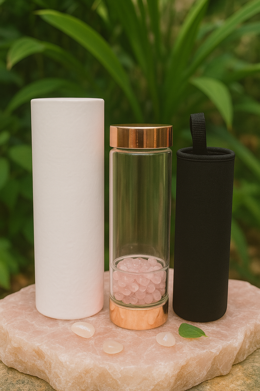Rose Gold Rose Quartz Water Bottle