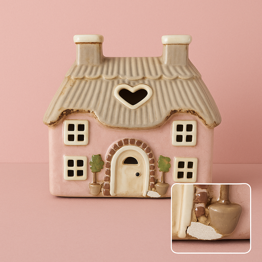 Pink Cottage Tealight Holder - DEFECT