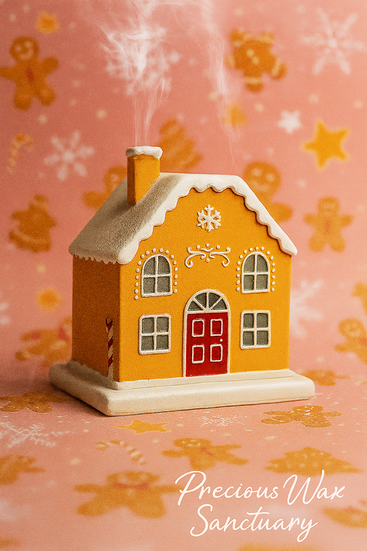 Candy Cane Gingerbread House Incense Cone Holder
