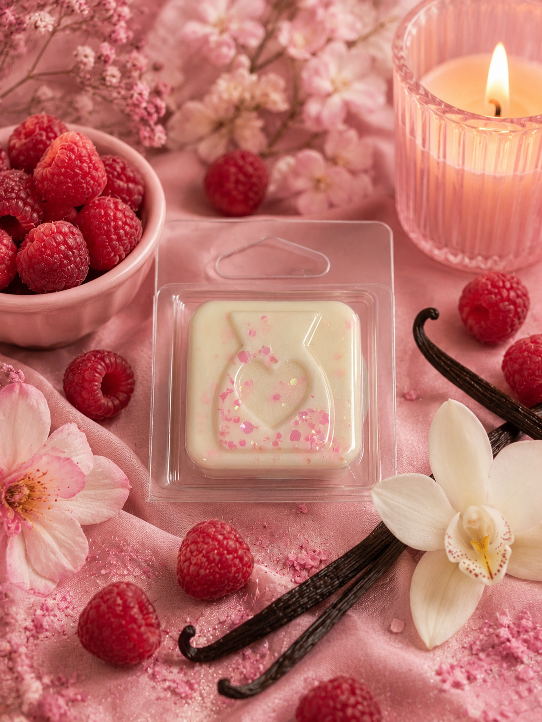 Raspberry and Vanilla Wax Melt Sample