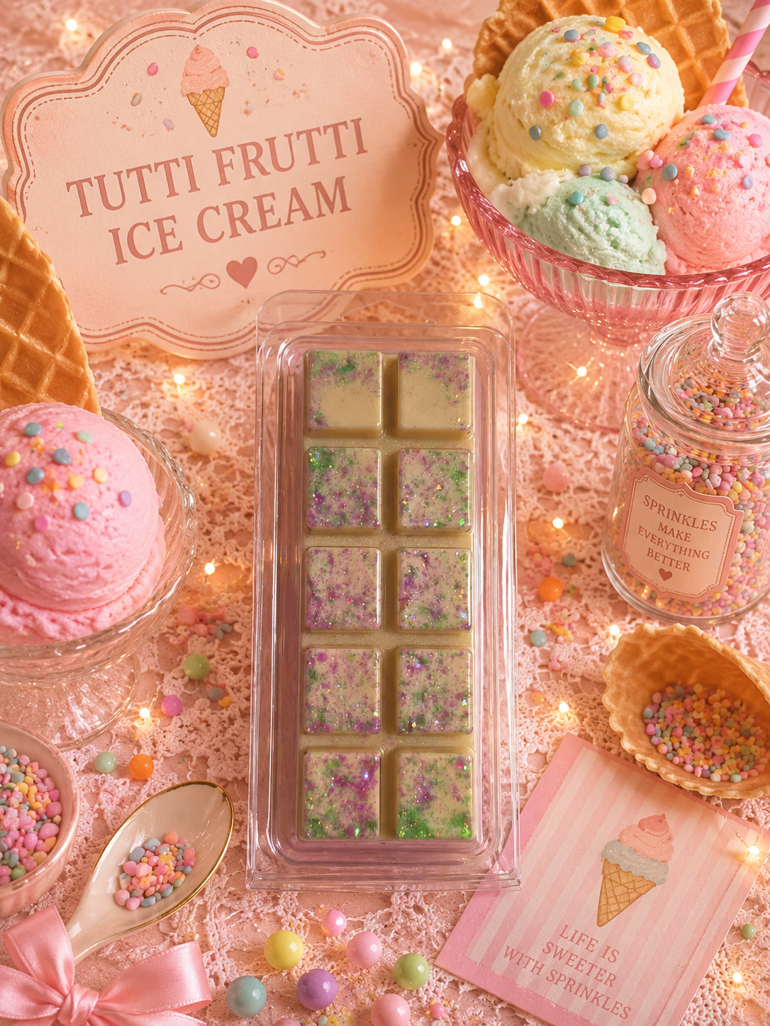 Tutti Frutti Ice Cream Wax Melt Bar