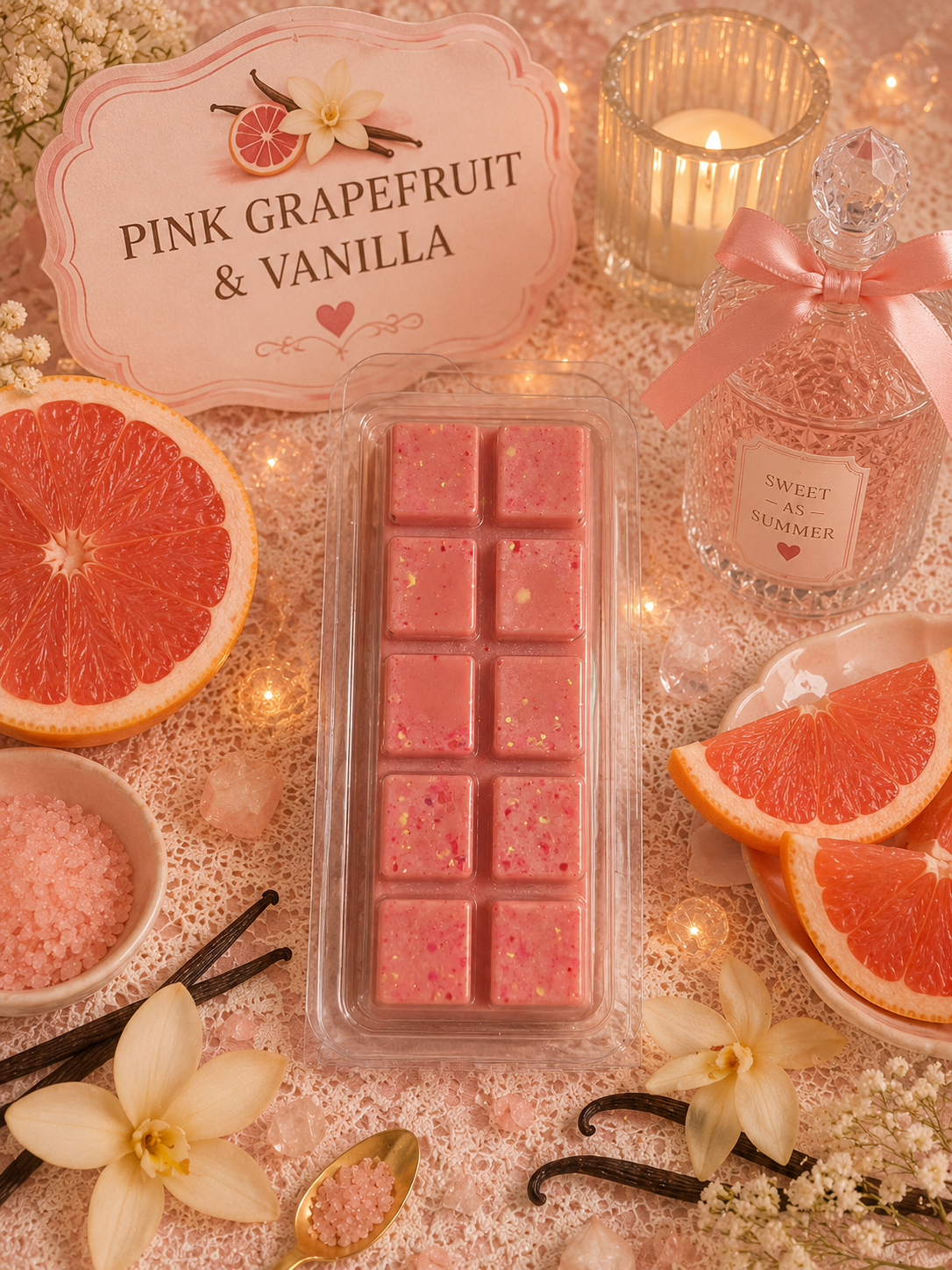 Pink Grapefruit & Vanilla Wax Melt Bar