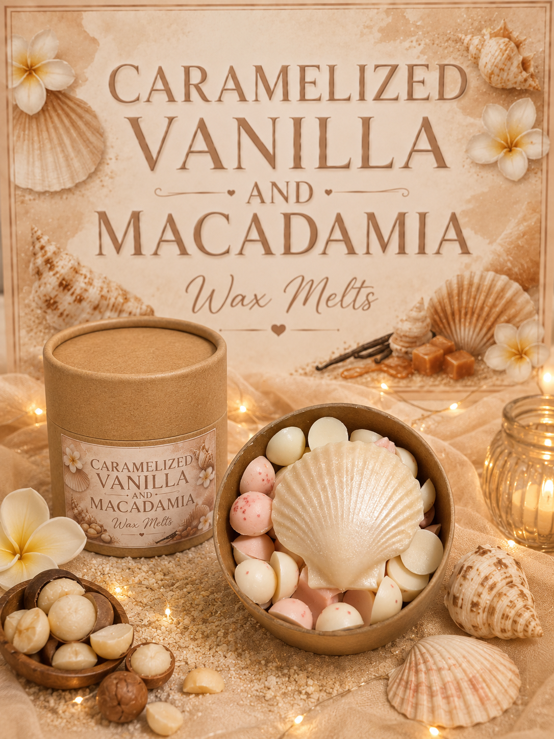 Caramelized Vanilla and Macadamia Scoopable Wax Melts