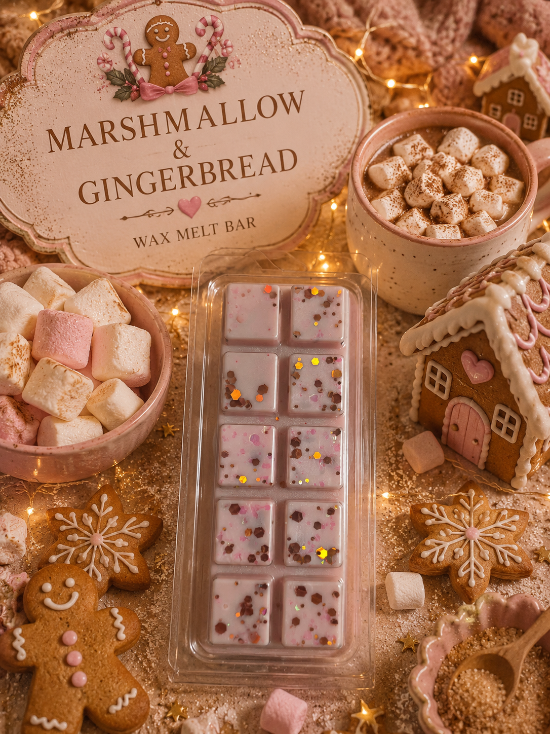 Marshmallow and Gingerbread Wax Melt Bar