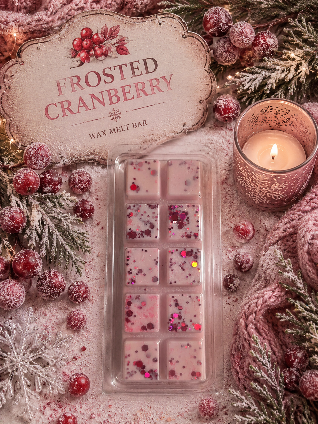 Frosted Cranberry Wax Melt Bar