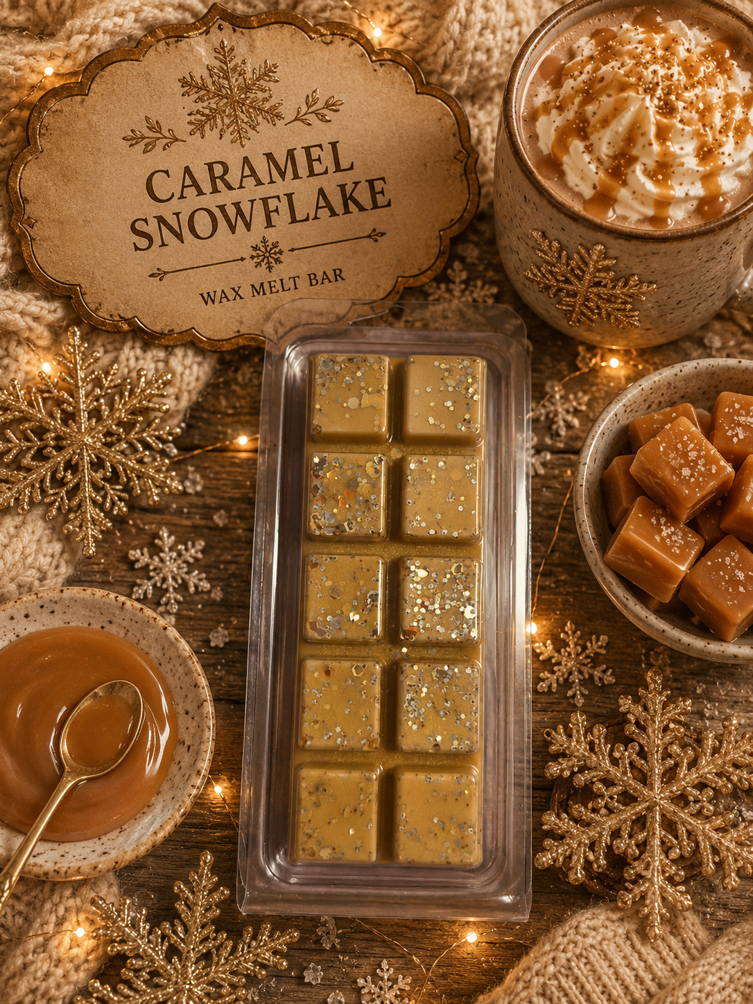 Caramel Snowflake Wax Melt Bar