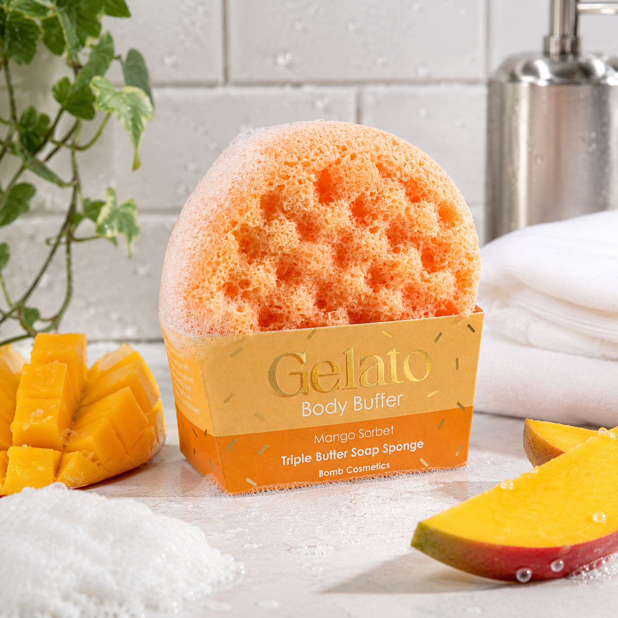 Mango Sorbet Body Buffer | Exfoliating Soap Sponge