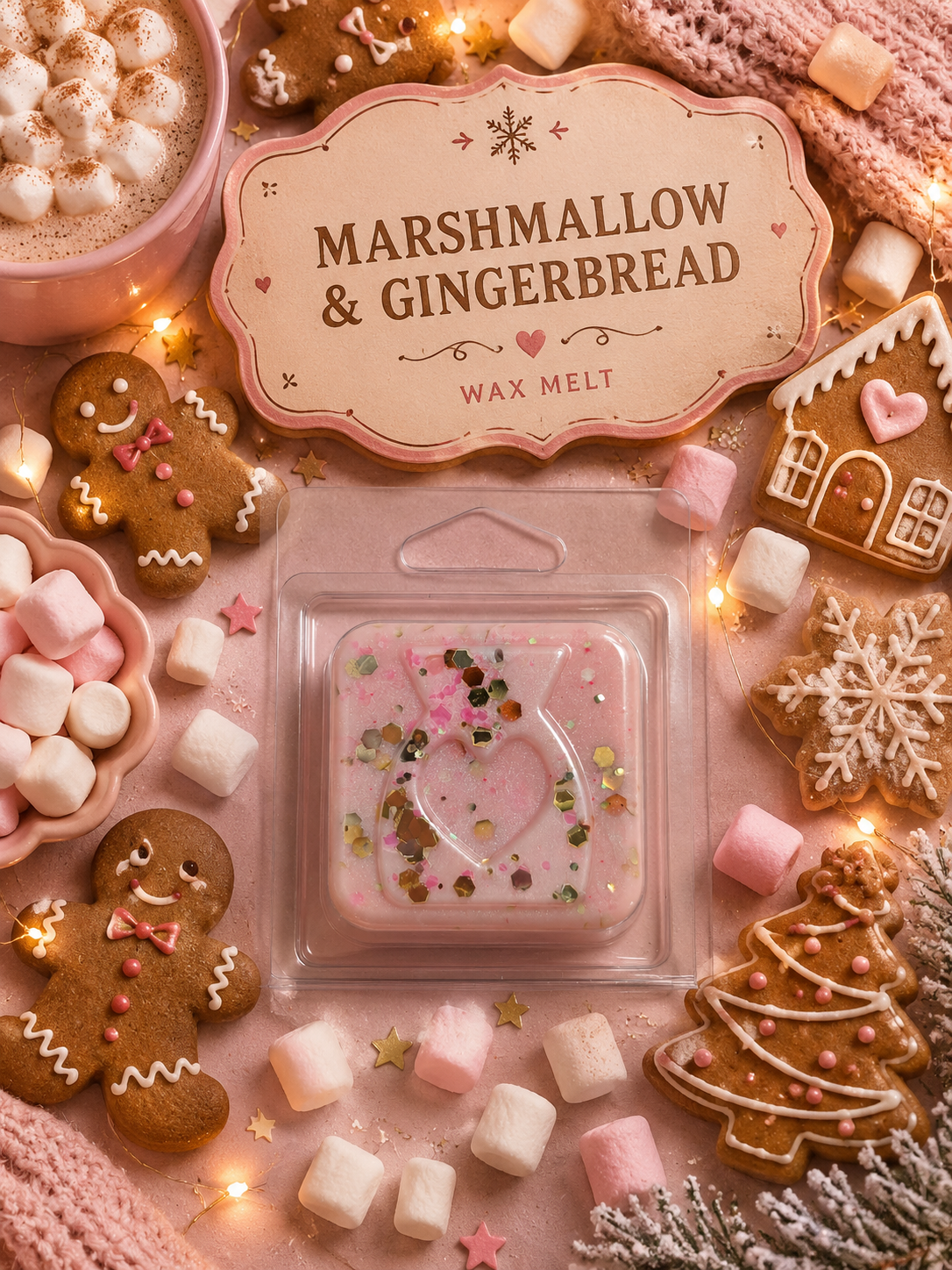 Marshmallow and Gingerbread Wax Melt Sample