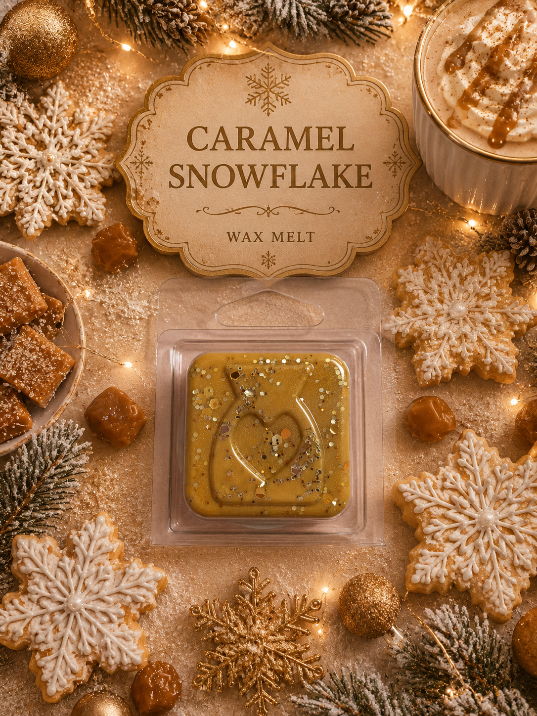 Caramel Snowflake Wax Melt Sample