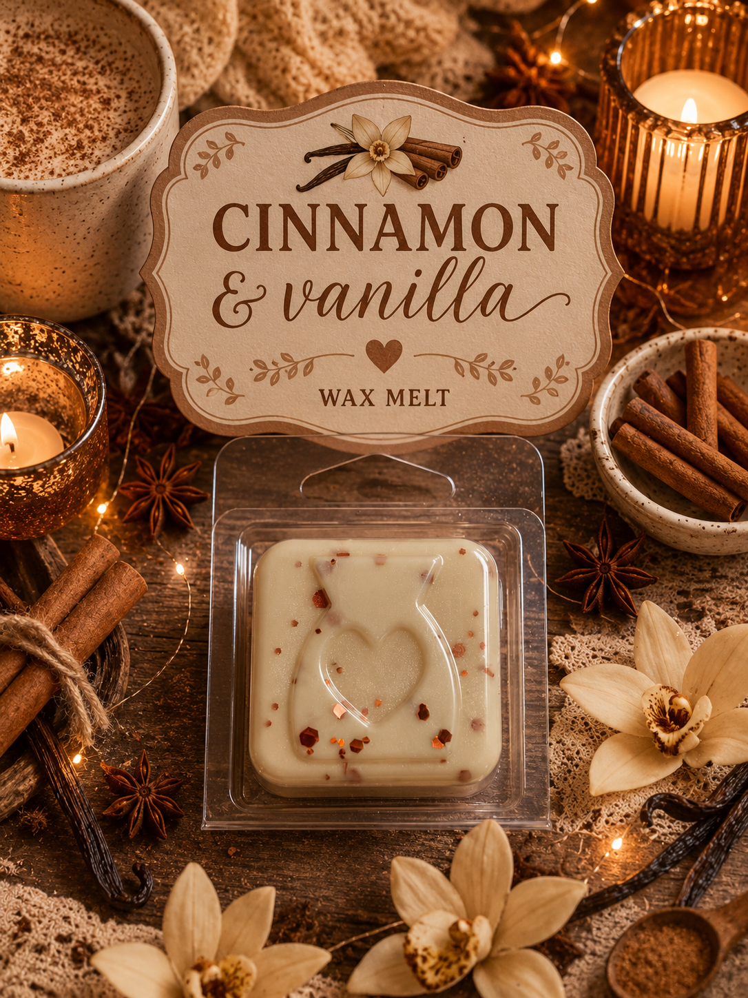 Cinnamon and Vanilla Wax Melt Sample