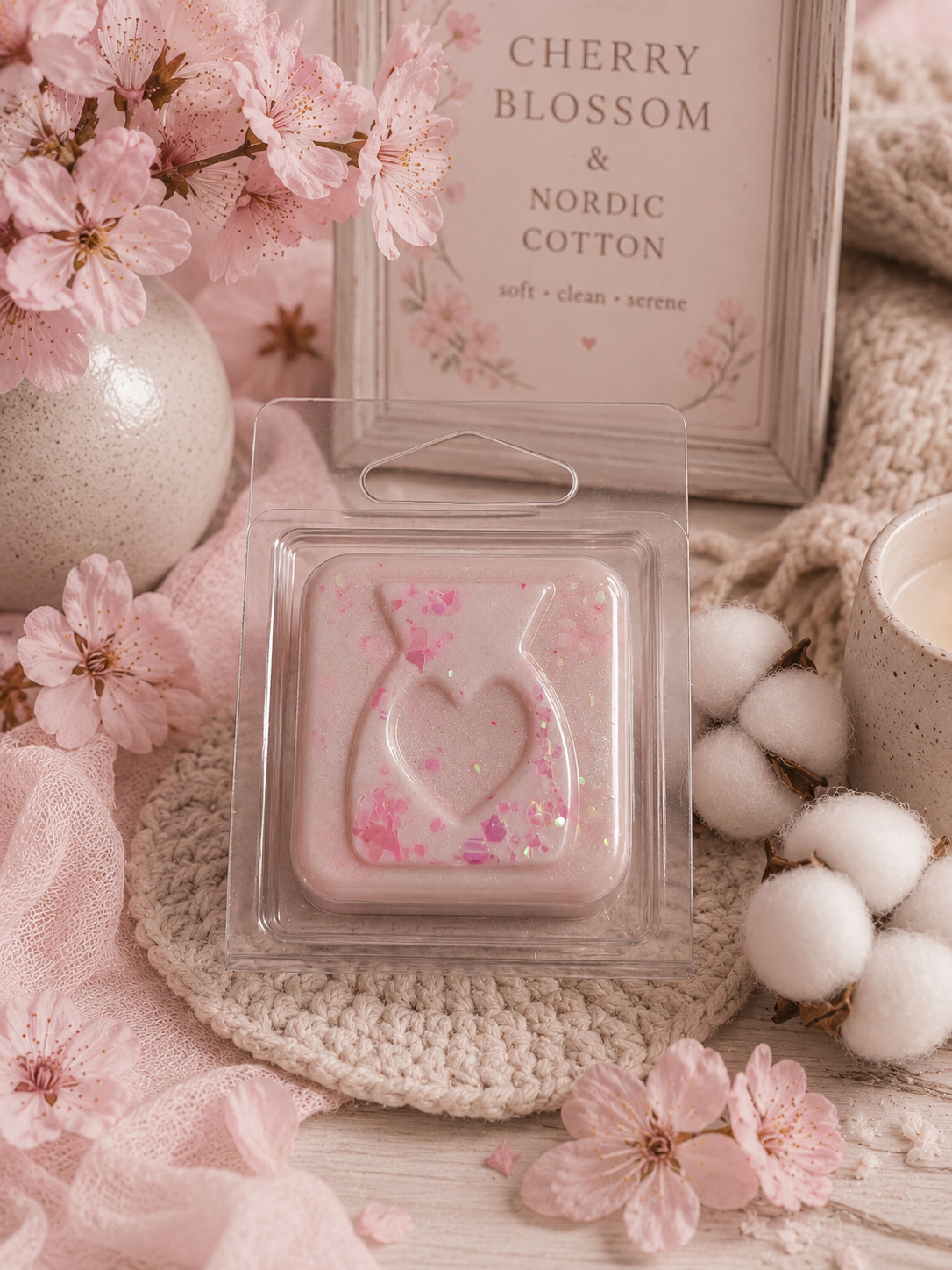 Cherry Blossom and Nordic Cotton Wax Melt Sample
