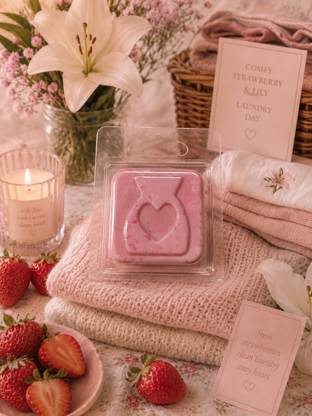 Comfy Strawberry and Lily Wax Melt Sample
