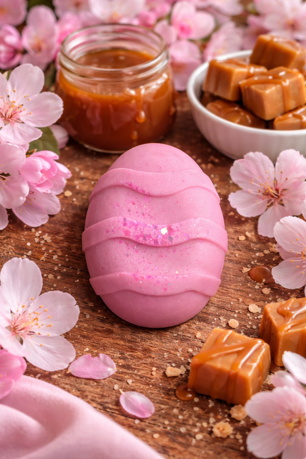 Pink Caramel Blossom Wax Melt Shape