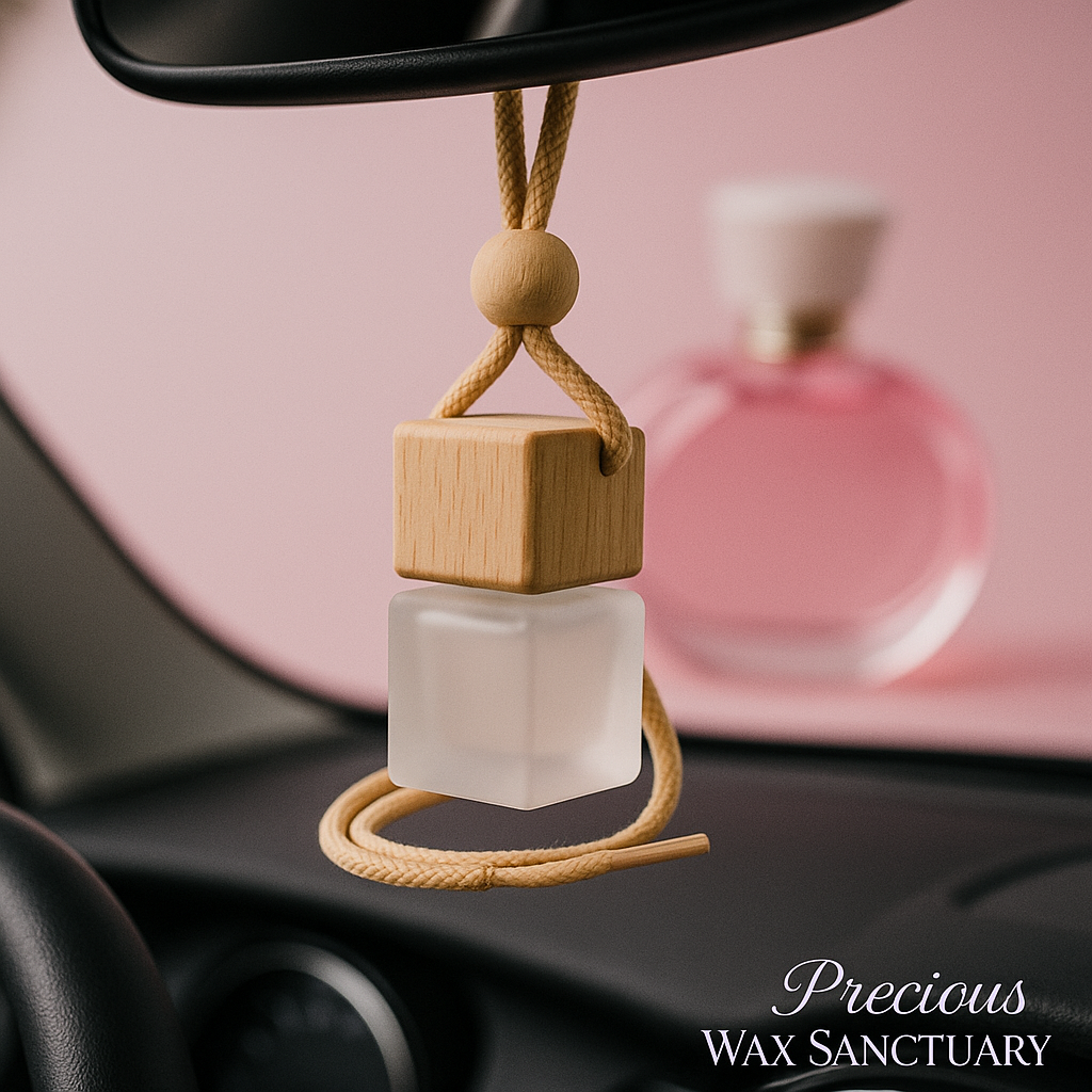 Pinky Sugar - Frosted Hanging Car Diffuser with Wooden Lid