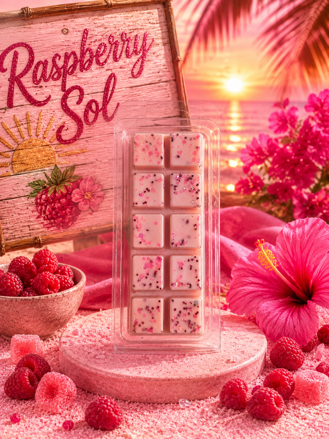 Raspberry Sol Wax Melt Bar