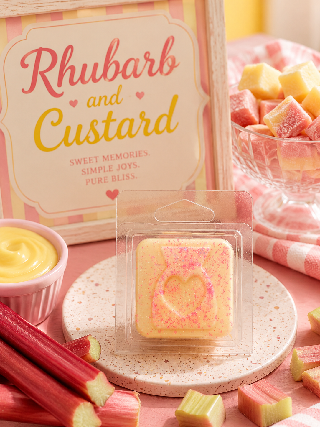 Rhubarb and Custard Wax Melt Sample