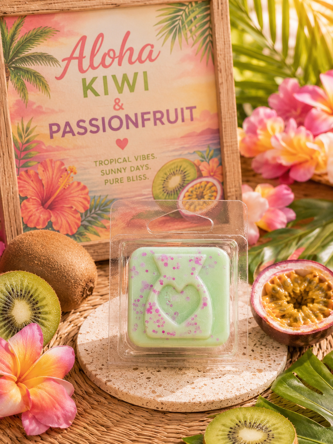 Aloha Kiwi and Passionfruit Wax Melt Sample